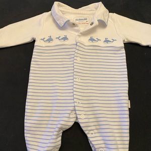 JoJo Maman Bebe Striped Whale Footed 1 Piece